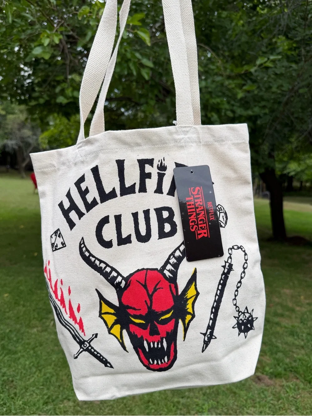 Stranger Things Hellfire Club Canvas Tote Bag Netflix NWT